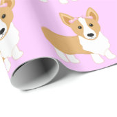 Corgi-Mädchen-Hund mit rosa Bögen Geschenkpapier (Rolleneckpunkt)