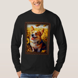 Corgi-Malerei Sonnenblume Blume Mutter Frauen Flor T-Shirt