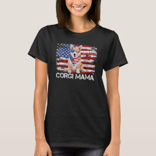 Corgi Mama American USA Flag 4. Juli Corgi Lov T-Shirt