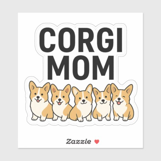Corgi Mama Car Decal Aufkleber (Blatt)