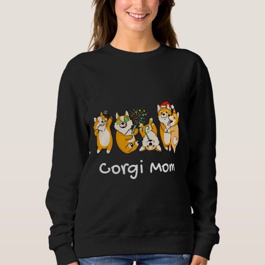 Corgi Mama Christmas Party Edition Sweatshirt (Vorderseite)