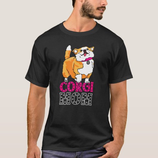 Corgi Mama Derpy Corgo Walking T-Shirt (Vorderseite)
