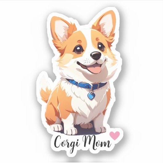 Corgi Mama Dog Aufkleber (Vorderseite)
