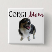 Corgi-Mama-Foto Button (Vorderseite)