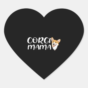Corgi Mama - Für Corgi liebende Mütter Herz-Aufkleber
