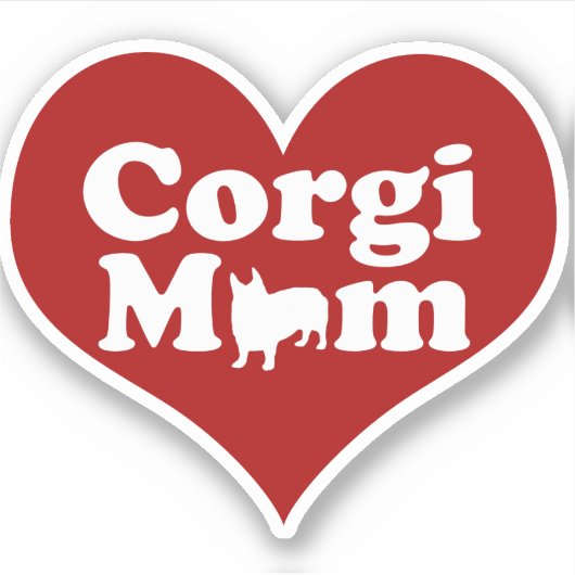 Corgi Mama Heart Aufkleber (Vorderseite)