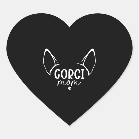 Corgi Mama Herz-Aufkleber (Vorderseite)
