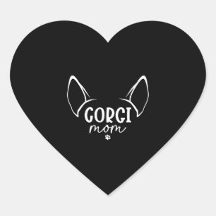 Corgi Mama Herz-Aufkleber