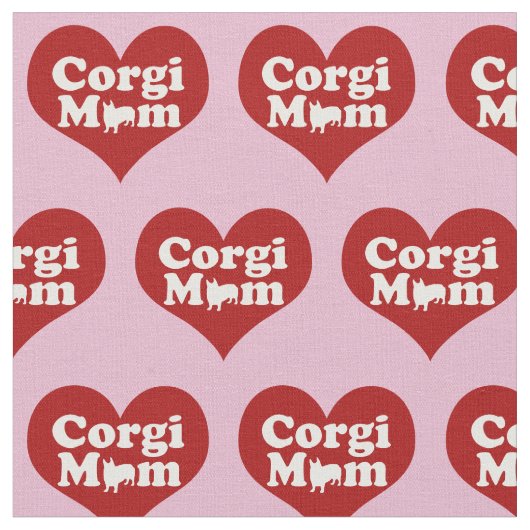 Corgi Mama Hübsch Pink Stoff (Nahaufnahme)