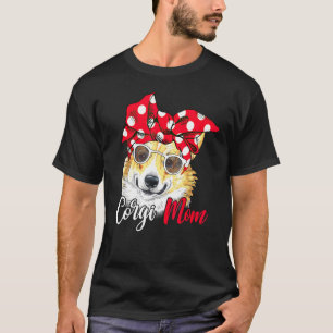 Corgi-Mama-Hund-Bandana Haustier Damen Corgi T-Shirt