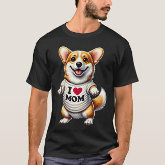 Corgi-Mama Ich liebe Mama Corgi-Fan T-Shirt