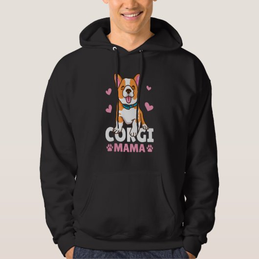 Corgi-Mama mit einem Hund Hoodie (Vorderseite)