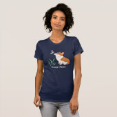 Corgi-Mama mit Schmetterling T-Shirt (Vorne ganz)
