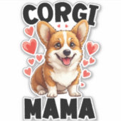 Corgi Mama - Niedlich Corgi Mama Aufkleber (Vorderseite)