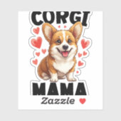 Corgi Mama - Niedlich Corgi Mama Aufkleber (Blatt)
