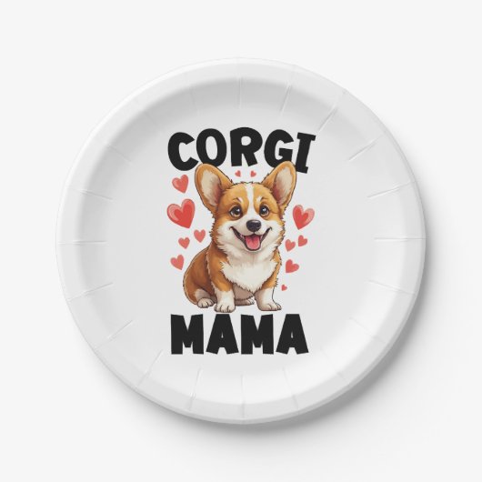 Corgi Mama - Niedlich Corgi Mama Pappteller (Vorderseite)