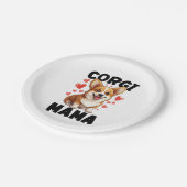 Corgi Mama - Niedlich Corgi Mama Pappteller (Schrägansicht)