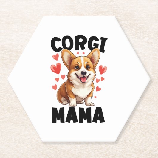 Corgi Mama - Niedlich Corgi Mama Untersetzer (Vorderseite)