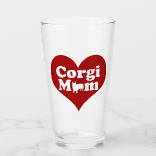 Corgi Mama Niedlich Rotes Herz Glas