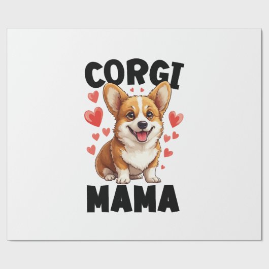 Corgi-Mama - Niedliche Corgi-Mama Geschenkpapier (Flach)
