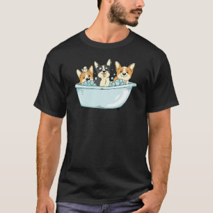 Corgi Mama Papa verrückter Hund Süße Badewanne T-Shirt