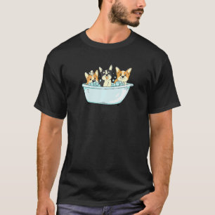 Corgi Mama Papa verrückter Hund Süßer Schaumbad Wa T-Shirt