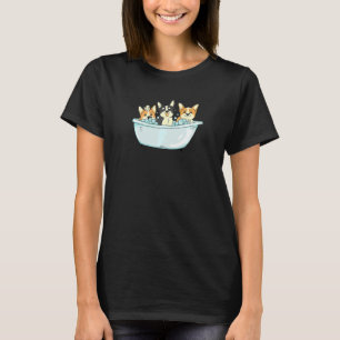 Corgi Mama Papa verrückter Hund Süßer Schaumbad Wa T-Shirt