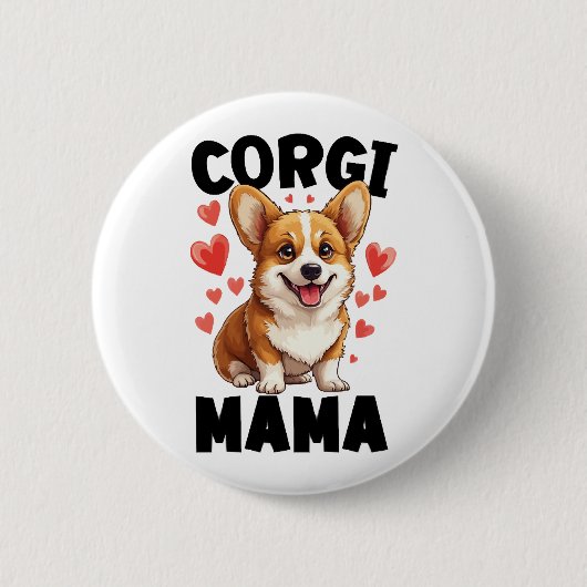 Corgi-Mama - Süße Corgi-Mama Button (Vorderseite)