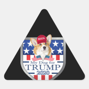 Corgi Mein Hund Trump 2020 Corgi Long Sleeve Dreieckiger Aufkleber