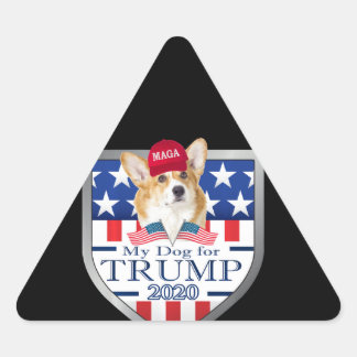 Corgi | Mein Hund Trump 2020 Corgi Long Sleeve Dreieckiger Aufkleber