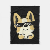 Corgi Meme Pixel Sonnenbrille Niedlicher Hund Fleecedecke (Vorderseite)