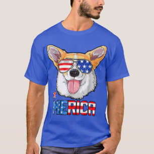 Corgi Merica 4. Juli Kinder Jungen Mädchen Hund We T-Shirt