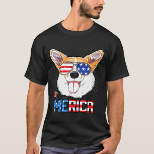 Corgi Merica 4. Juli T Kinder Jungen Mädchen Hund T-Shirt