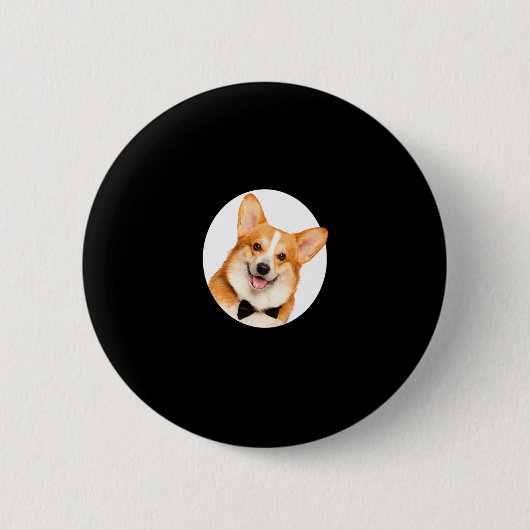 Corgi-Merkmale T-Shirt Button (Vorderseite)