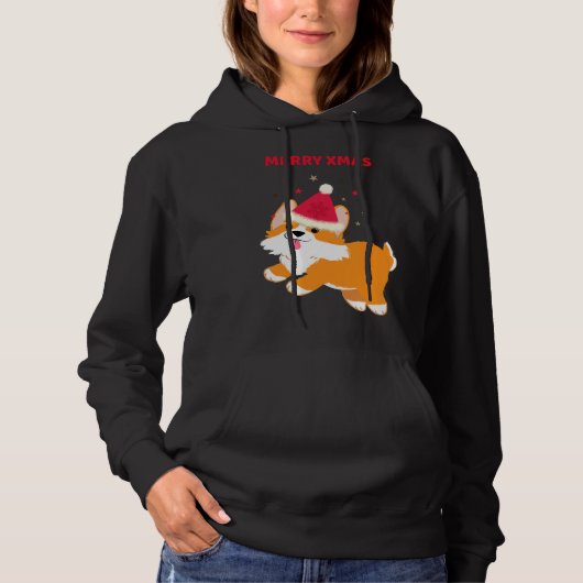 Corgi Merry Xmas Hoodie (Vorderseite)
