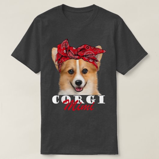 Corgi Mimi Cute Corgi Dog Bandana T-Shirt (Design vorne)