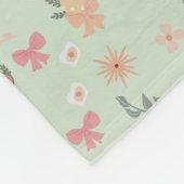 Corgi Mint Garten Florales Nahtloses Muster Fleecedecke (Ecke)