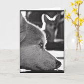 Corgi Missing You Karte (Gelbe Blume)