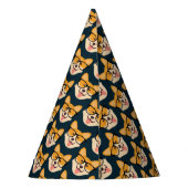 Corgi mit Brille Niedlich Partyhütchen (Rückseite)