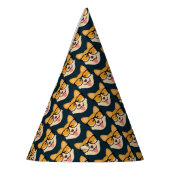 Corgi mit Brille Niedlich Partyhütchen (Links)