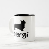 Corgi mit coolem Text Zweifarbige Tasse (Vorderseite Links)