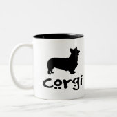 Corgi mit coolem Text Zweifarbige Tasse (Links)