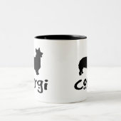 Corgi mit coolem Text Zweifarbige Tasse (Mittel)
