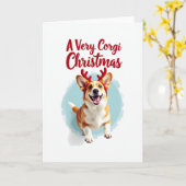 Corgi mit der Weihnachtskarte von Rentier Karte (Gelbe Blume)