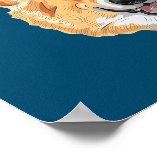 Corgi mit einer Krone Poster (Ecke)