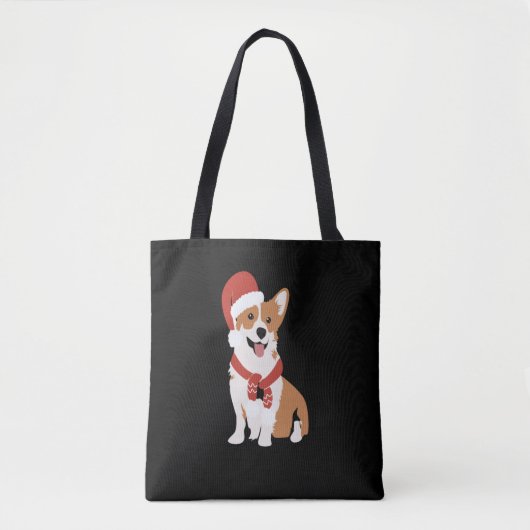 Corgi mit einer Weihnachtsmannmütze Tasche (Vorderseite)