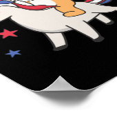 Corgi mit Einhorn für den Amerikanische Unabhängig Poster (Ecke)