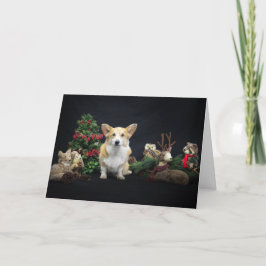 Corgi mit Friends of Christmas Woodland Karte