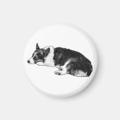 Corgi mit gefasstem Ausdruck Magnet (Vorne)