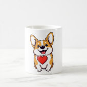 Corgi mit Herz-T - Shirt Kaffeetasse (Mittel)